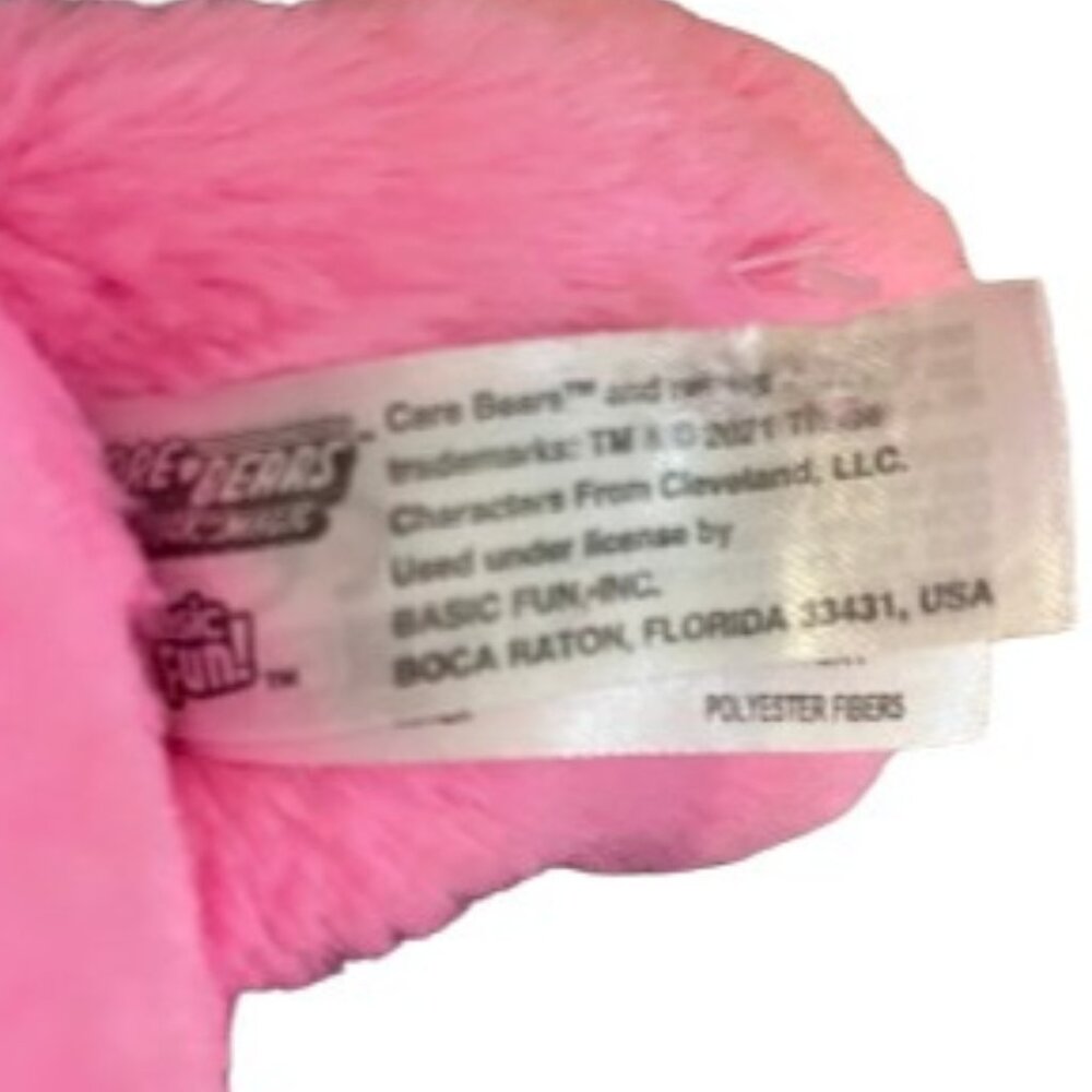 2021 Care Bears PINK CHEER BEAR Rainbow 13" Plush Stuffed Animal Basic Fun! - Picture 5 of 5